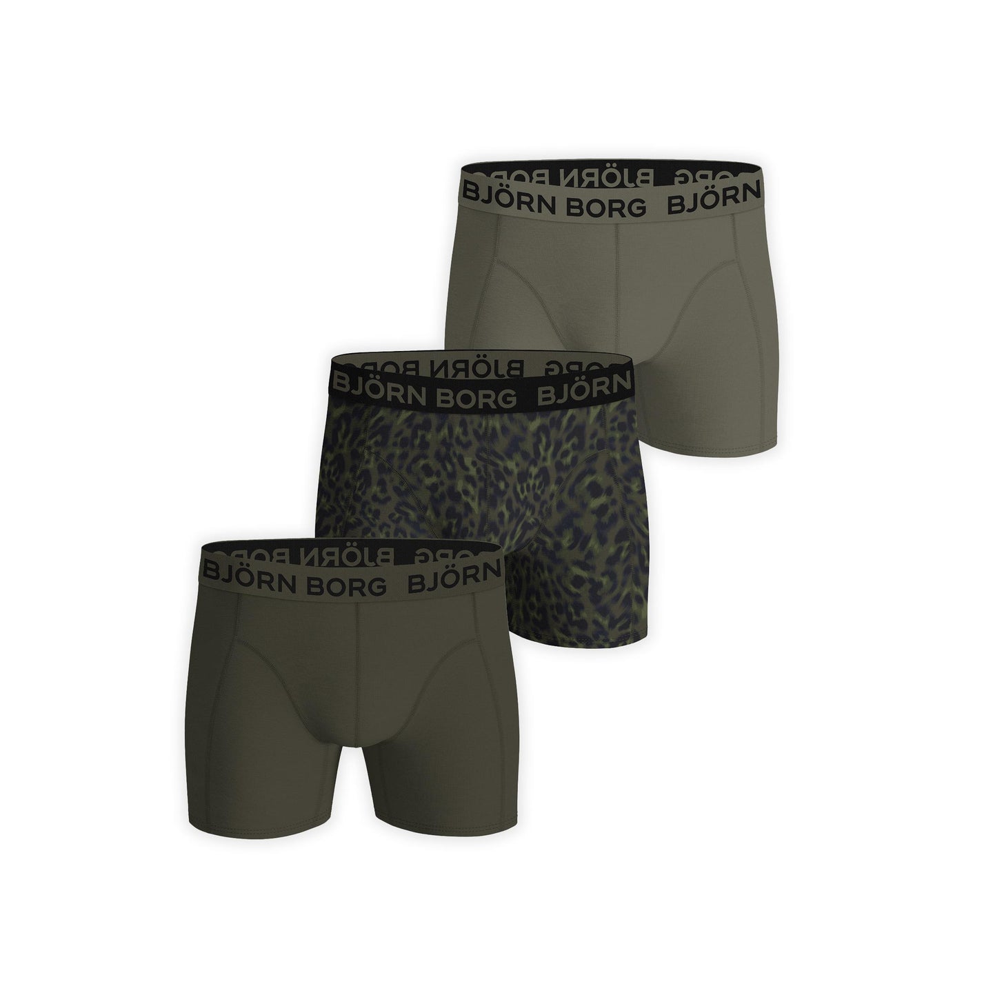 Björn Borg 3-Pack Cotton Stretch Boxer - Groen, Print