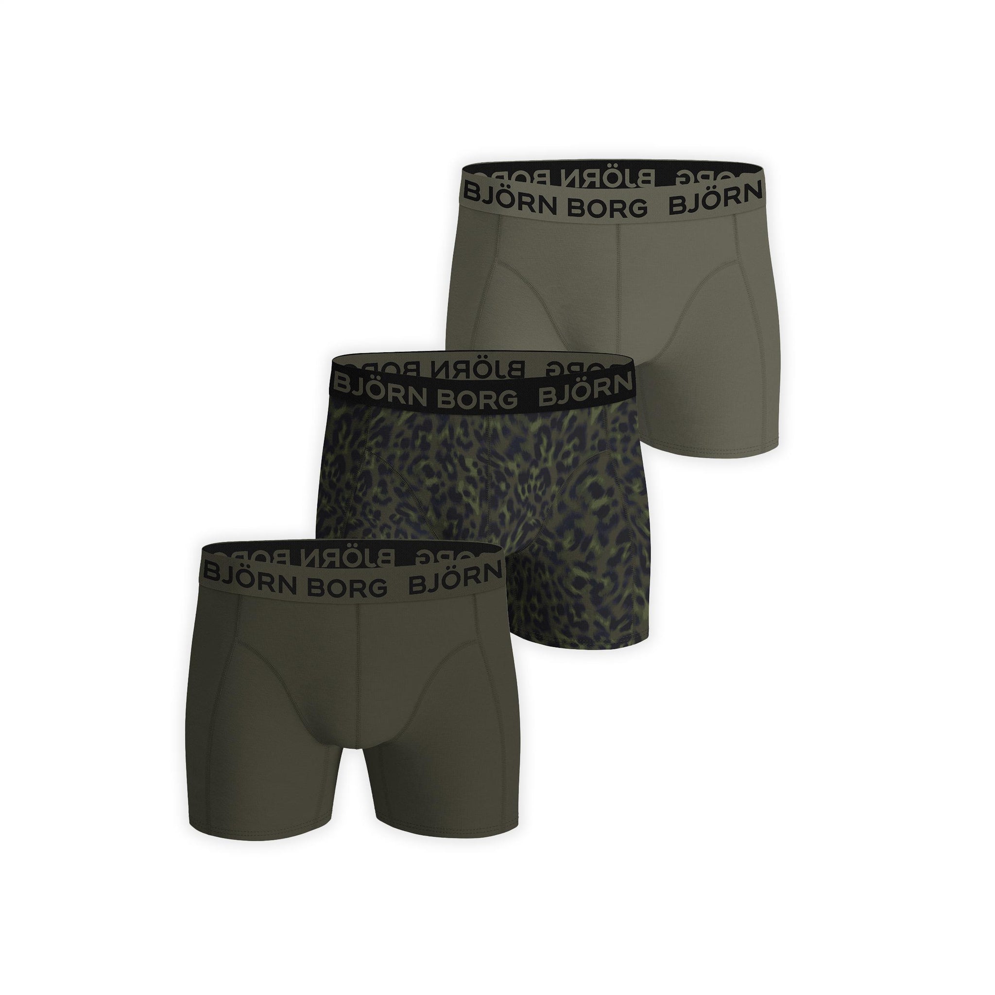 Björn Borg 3-Pack Cotton Stretch Boxer - Groen, Print