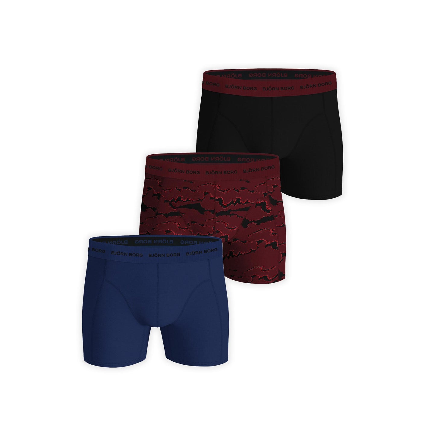 Björn Borg 3-Pack Cotton Stretch Boxer - Blauw, Rood, Zwart
