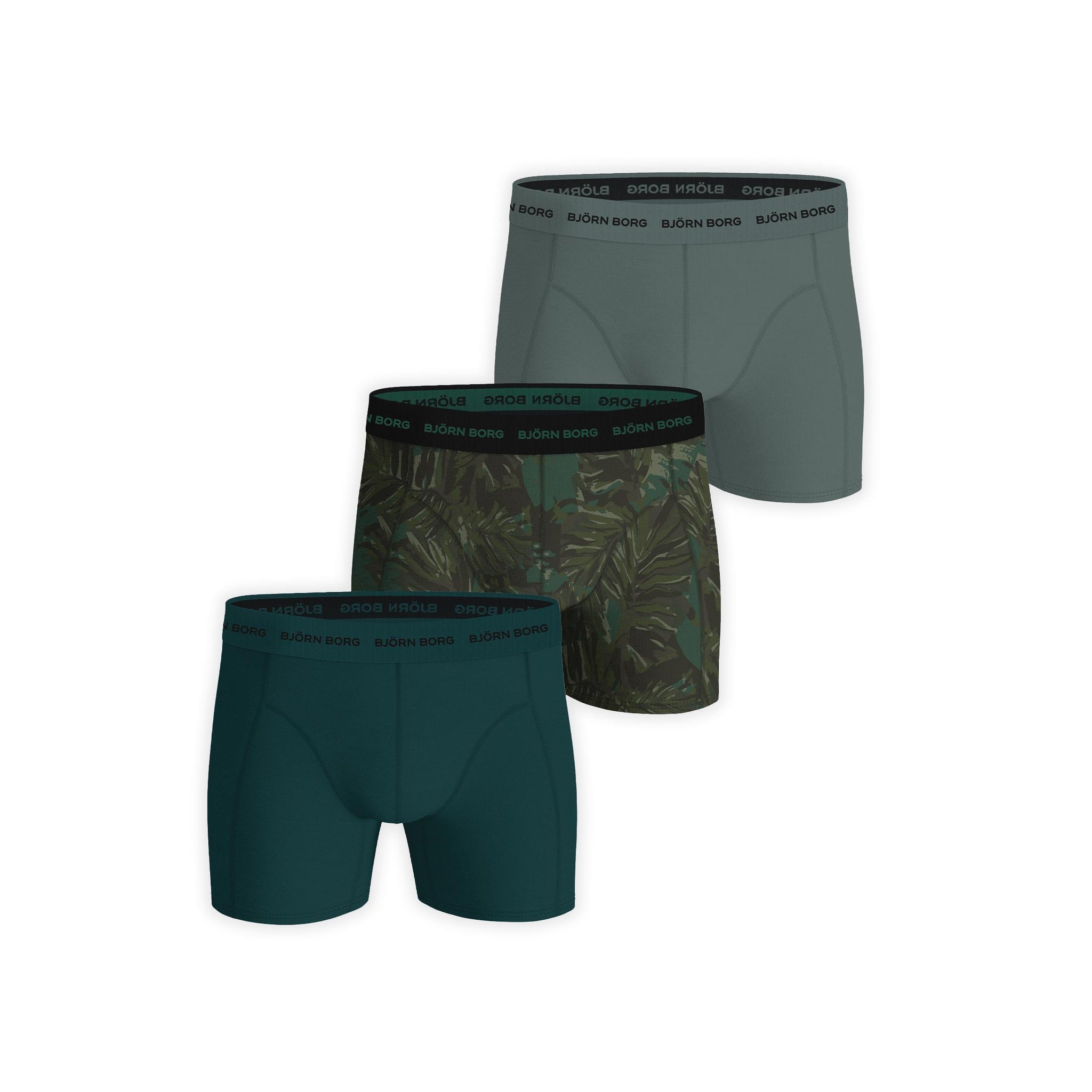 Björn Borg 3-Pack Cotton Stretch Boxer - Groen, Grijs