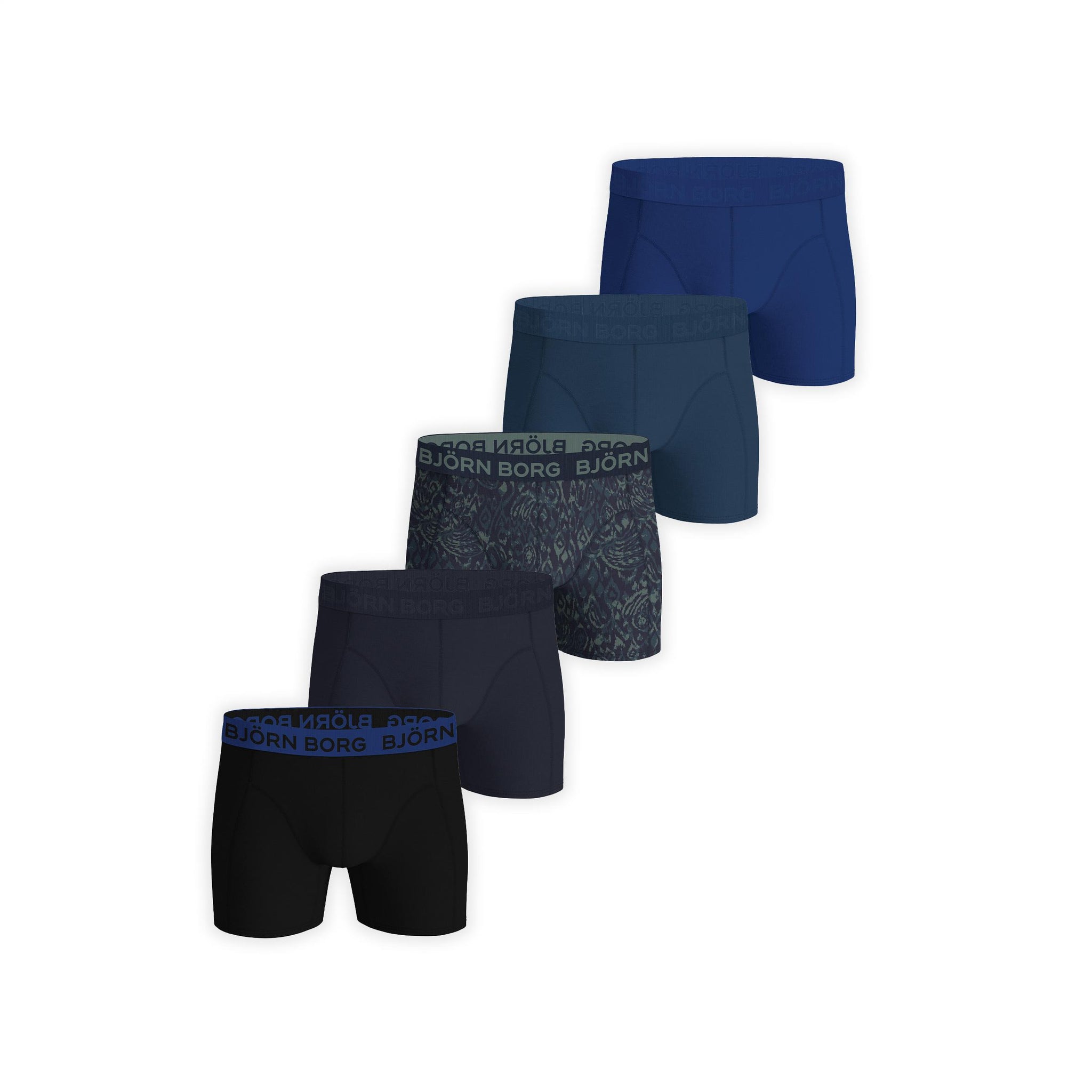 Björn Borg 5-Pack Cotton Stretch Boxer - Blauw, Zwart
