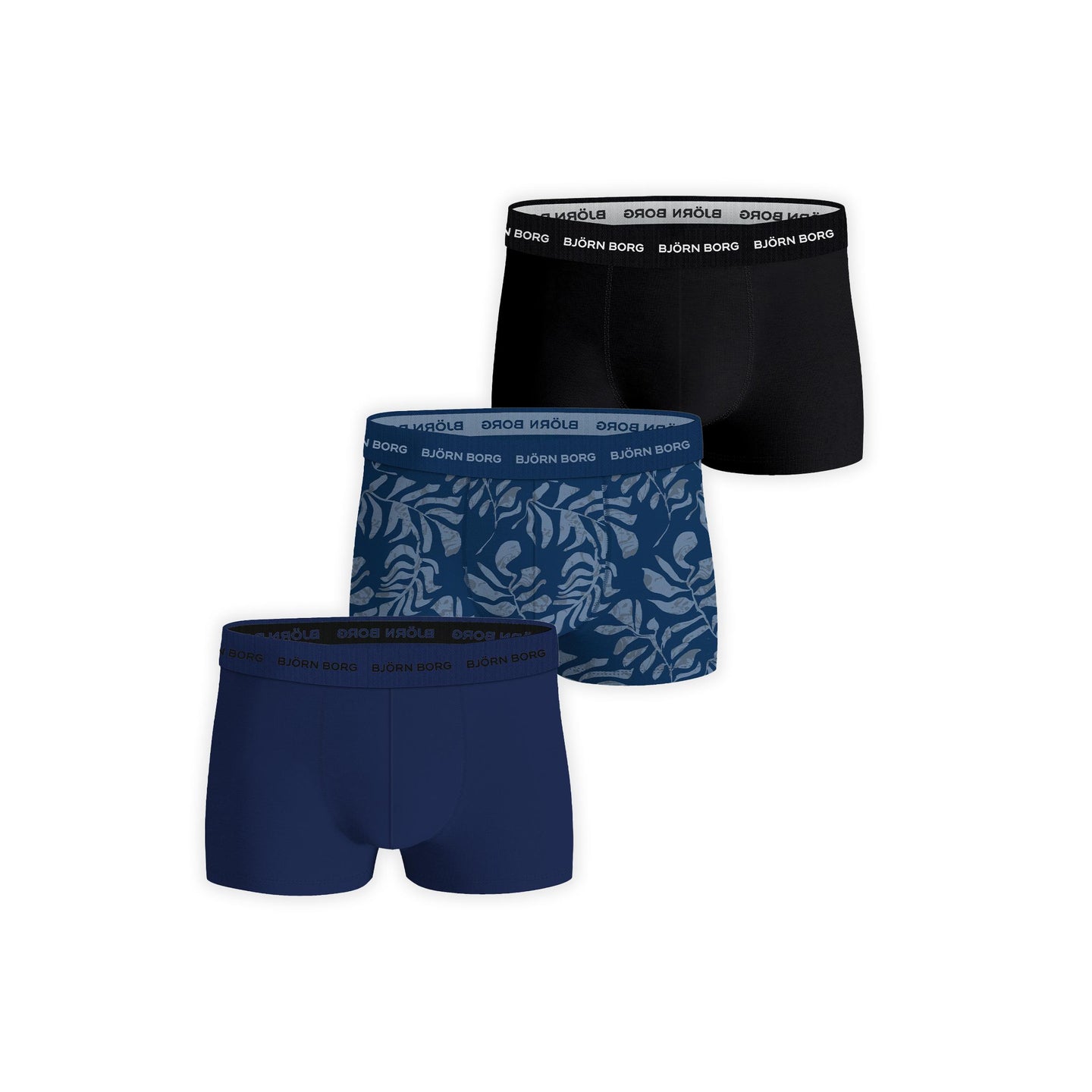 Björn Borg 3-Pack Cotton Stretch Trunk - Blauw, Zwart