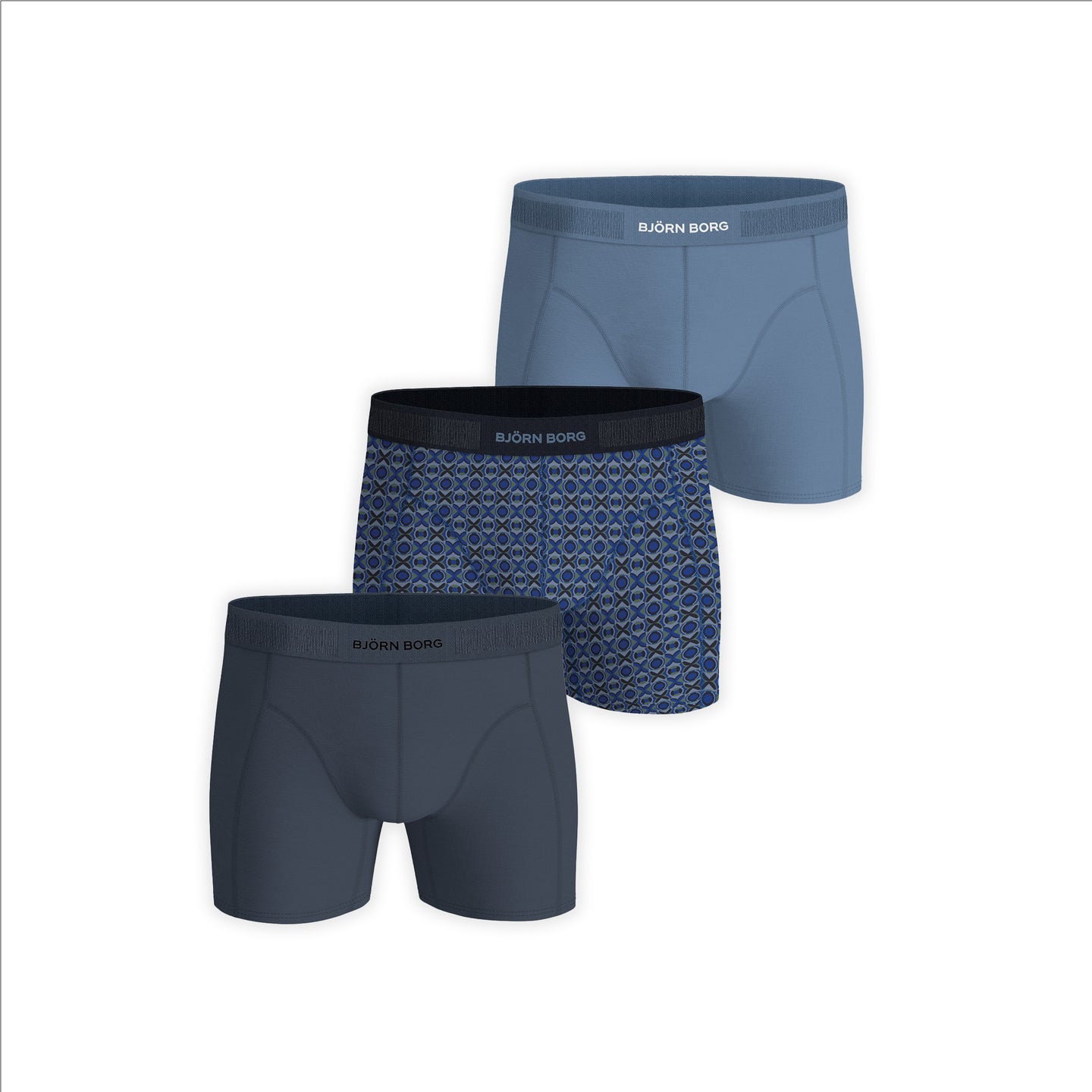 Björn Borg 3-Pack Organic Cotton Stretch Boxer - Blauw