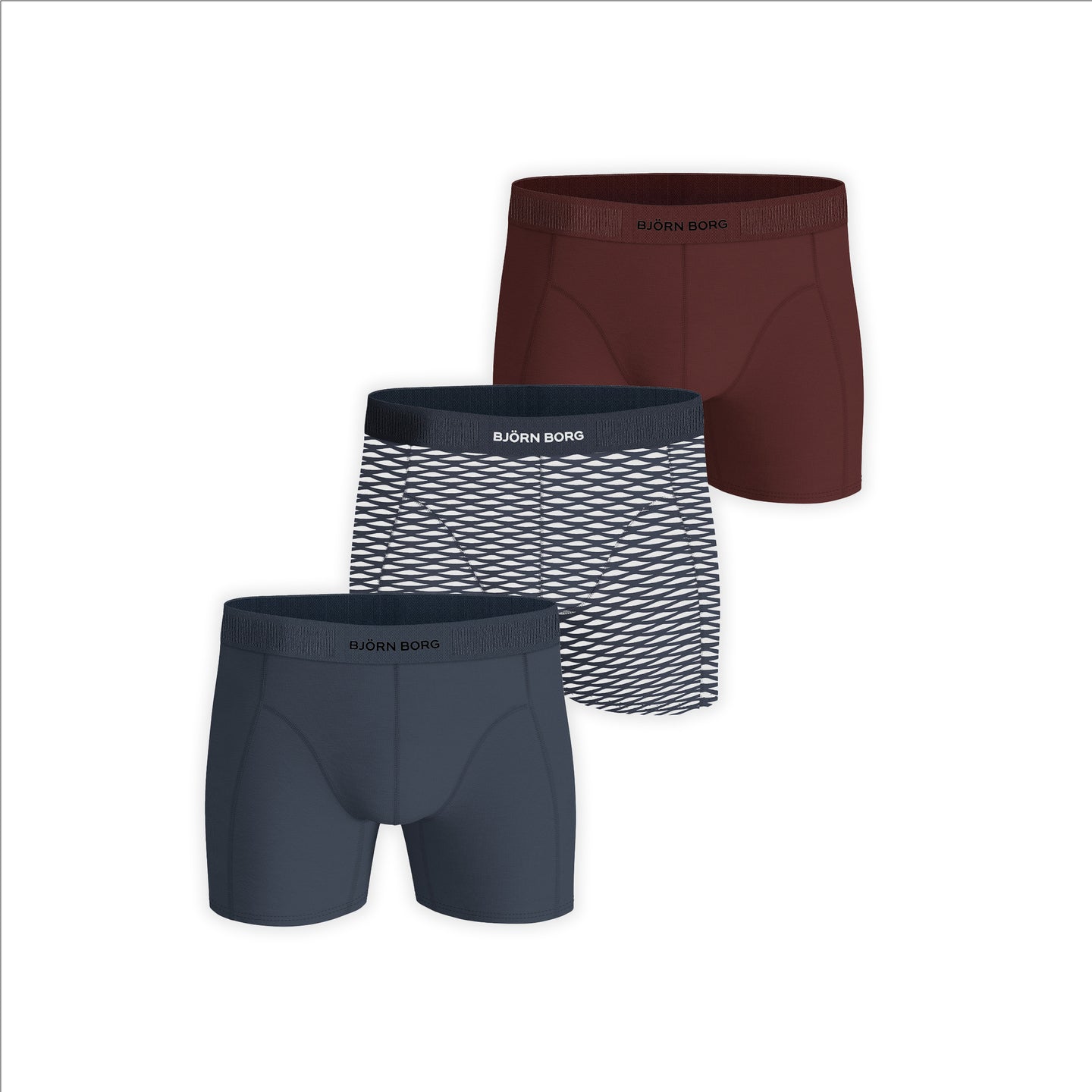Björn Borg 3-Pack Organic Cotton Stretch Boxer - Blauw, Wit, Rood