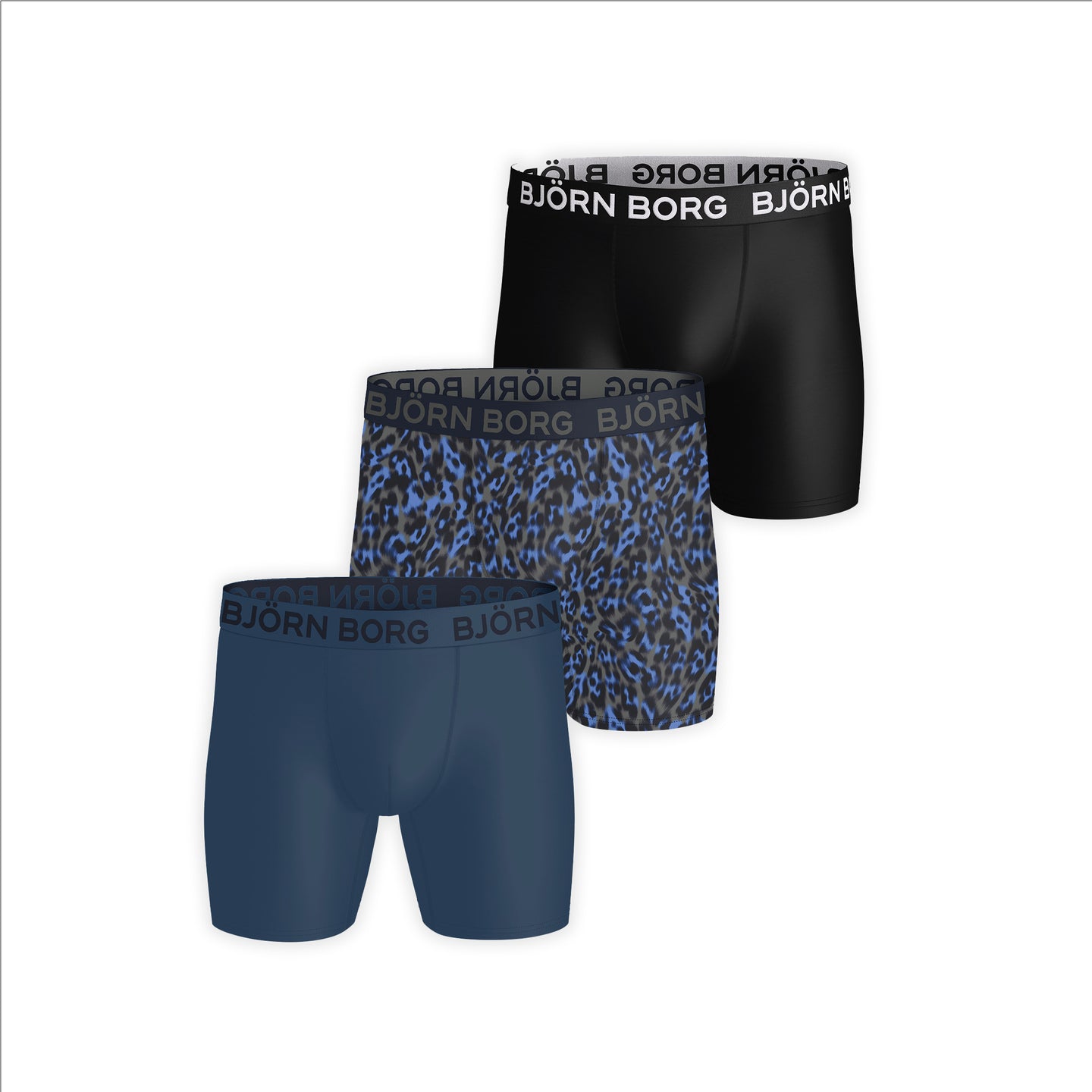Björn Borg 3-Pack Sports Microfiber Boxer - Blauw, Zwart
